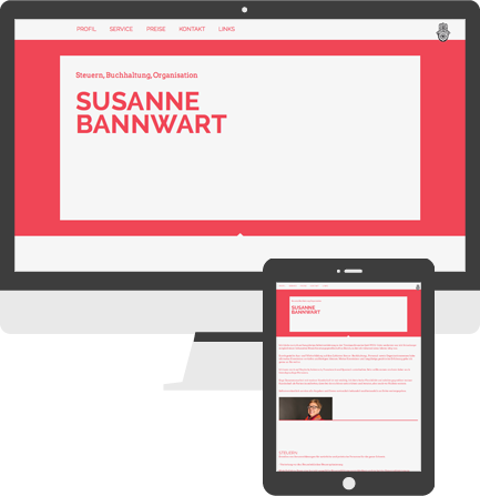 Screenshot Homepage Susanne Bannwart